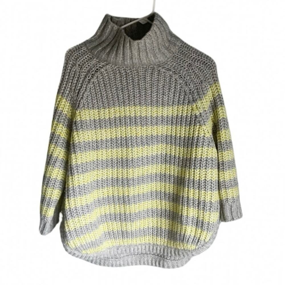 Victoria’s Secret Grey Striped Mock Turtleneck Sweater Small